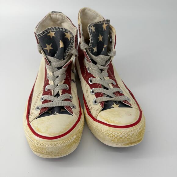 EUC Distressed‎ American Flag Converse Sneakers Women's 5/ Men's 3 Americana - Picture 3 of 10